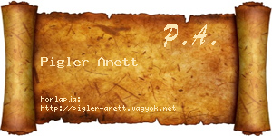 Pigler Anett névjegykártya